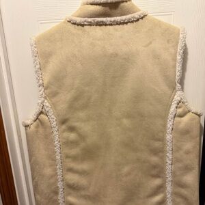 Liz Claiborne Beige Shearling Vest